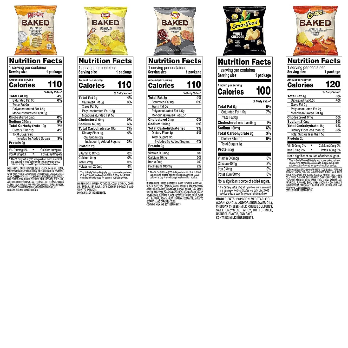 Frito Lay Baked & Popped Mix Variety Pack, (Pack of 40)