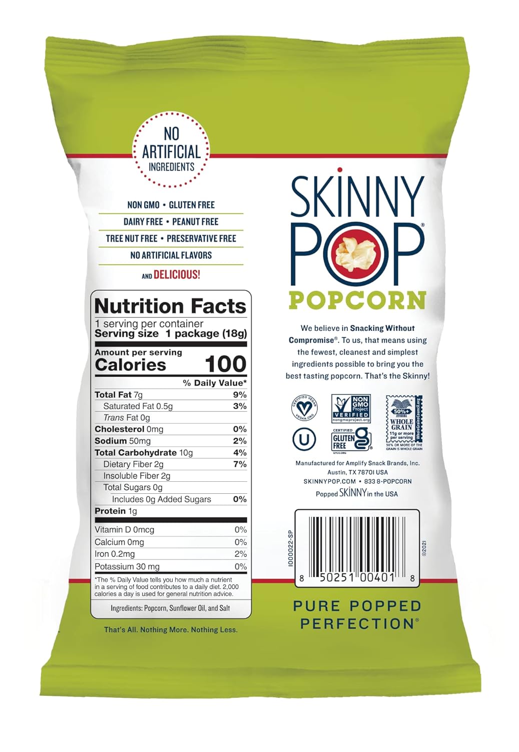 Skinny Pop Popcorn, 0.65 oz, 28-countSkinnyPop Original Popcorn, Individual Snack Size Bags, Skinny Pop, Healthy Popcorn Snacks, Gluten Free, 0.65 Ounce (Pack of 30)