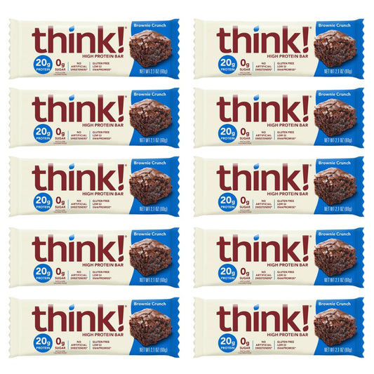 Protein Bars, High Protein Snacks, Gluten Free, Kosher Friendly, Brownie Crunch, Nutrition Bars, 2.1 Oz per Bar - 20 Count