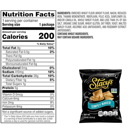 Stacy's Pita Chips, Simply Naked, 1.5-Ounce Bags (Pack of 24)