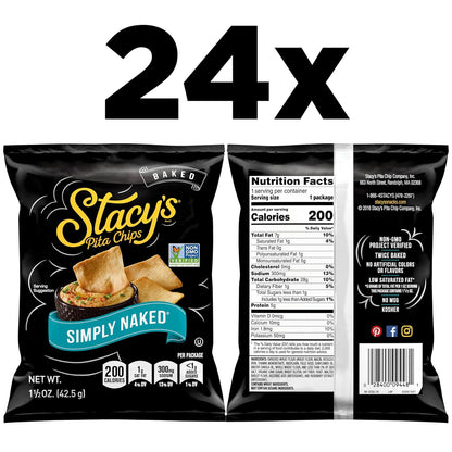 Stacy's Pita Chips, Simply Naked, 1.5-Ounce Bags (Pack of 24)