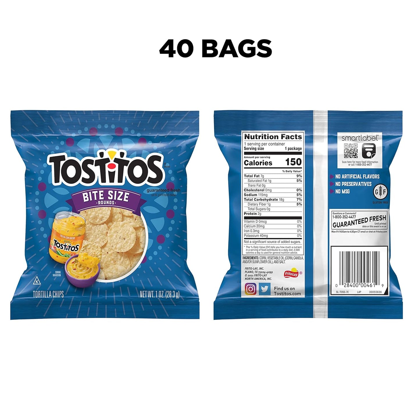 Tostitos, Bitesize Rounds, 1 Ounce (Pack of 40)