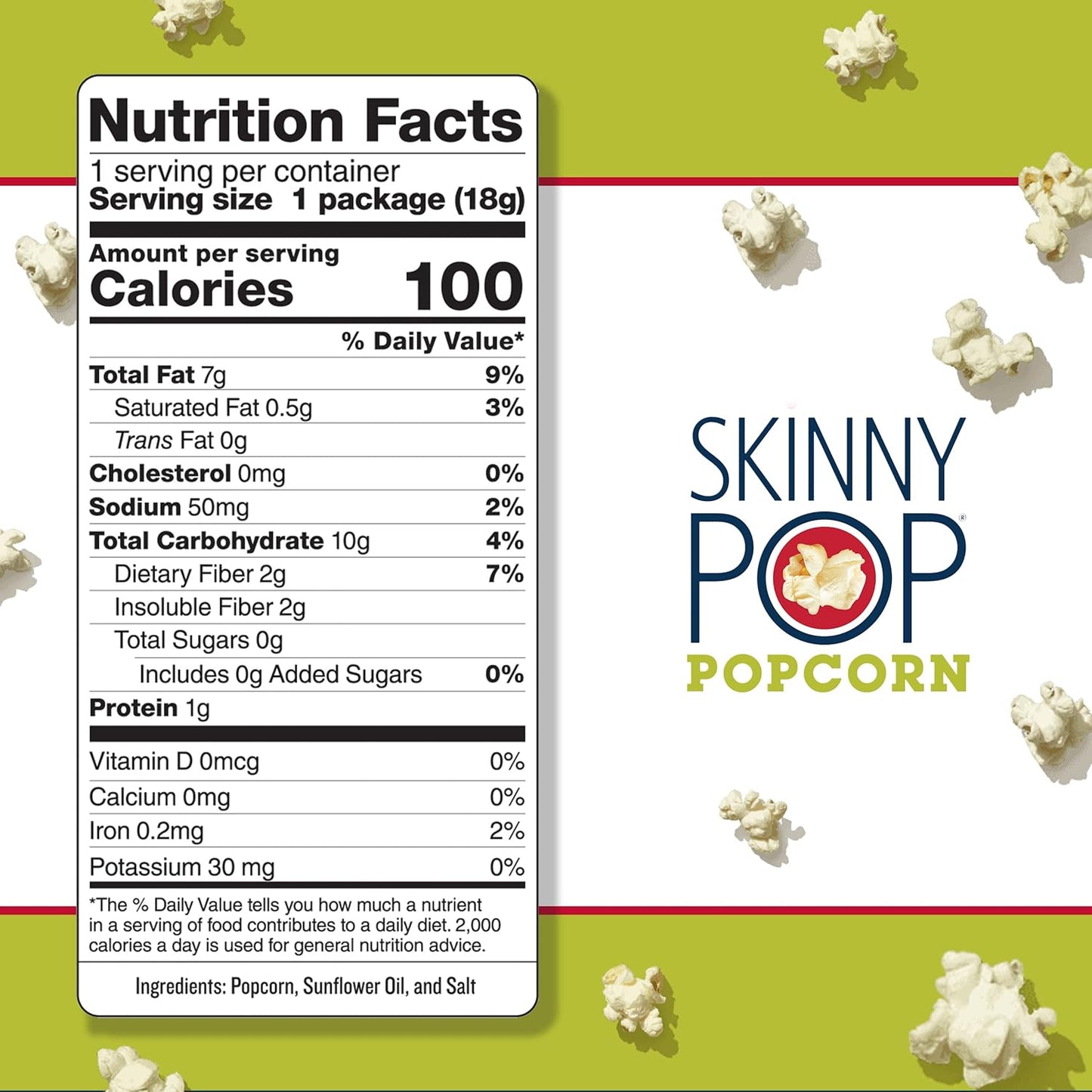 Skinny Pop Popcorn, 0.65 oz, 28-countSkinnyPop Original Popcorn, Individual Snack Size Bags, Skinny Pop, Healthy Popcorn Snacks, Gluten Free, 0.65 Ounce (Pack of 30)