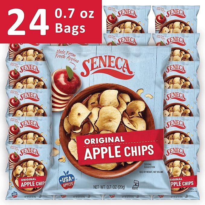 Seneca Original Apple Chips | Made from Fresh 100% Red Delicious Apples | Yakima Valley Orchards | Seasonally Picked | Crisped Apple Perfection | Foil-Lined Freshness Bag | 0.7 ounce (Pack of 24)