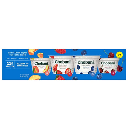 Chobani Fruit on the Bottom Non-Fat Greek Yogurt, 20 x 5.3 oz