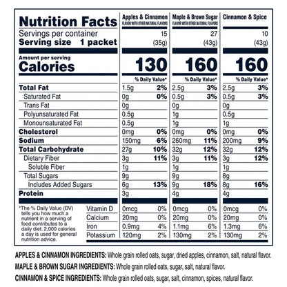 Quaker Instant Oatmeal, Variety Pack, 1.51 oz, 52-count